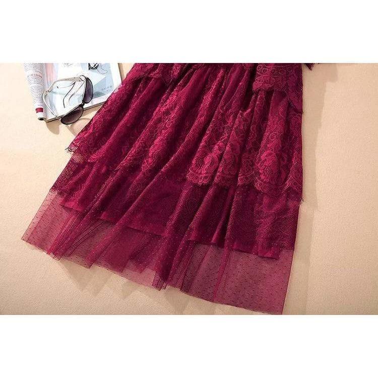 mesh ruffle dresses