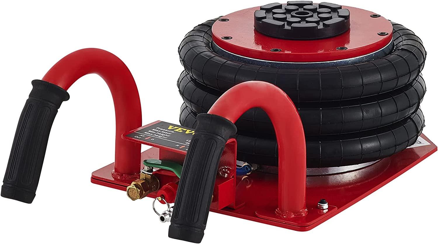 Mophorn Triple Bag Air Jack, 3 Ton (6600 lbs) Capacity, Portable Pneumatic Car Jacks, Fast Lifting up to 16 Inch Height, Heavy Duty &  Lifting for GaraCar Repair, Red