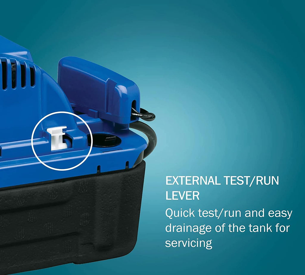 Little Giant VCMX-20ULS-C 115 Volt, 84 GPH, 1/30 HP, Automatic Condensate Removal Pump, 6-Ft. Power Cord, Safety Switch, Anti-Sweat Sleeve, Blue, 554542