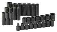 S K Hand Tools SKT4053 .50in. Drive 6 Point Metric Standard and Deep Impact Socket Set - 30 Pieces