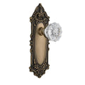 Victorian Plate 2-3/8 in. Backset Antique Brass Privacy Bed/Bath Crystal Glass Door Knob