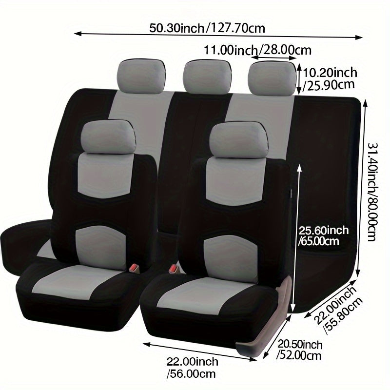 9pcs Pink Car Seat Covers Set For Women - Airbag Compatible, Soft Fabric, Comfortable Cushion, Easy Installation