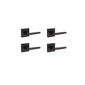 Halifax Square Matte Black PassaHall/Closet Door Lever (4-Pack)