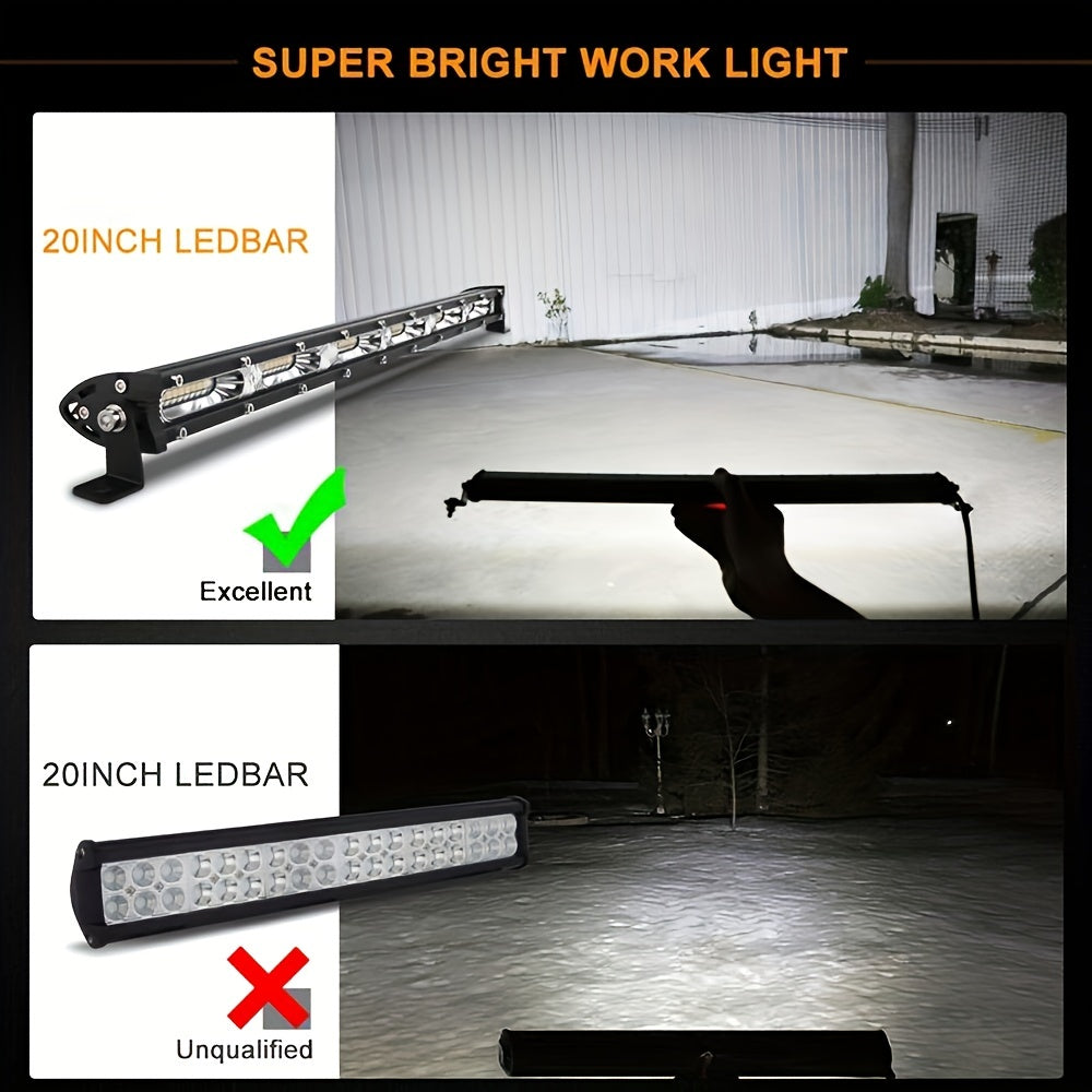LED Work Light Ultra-thin Single Row LED Light Bar Suitable For Off-road 4x4  Car SUV Trucks Tractor Fog Lights 12V/24V Spot Flood  Light Bar