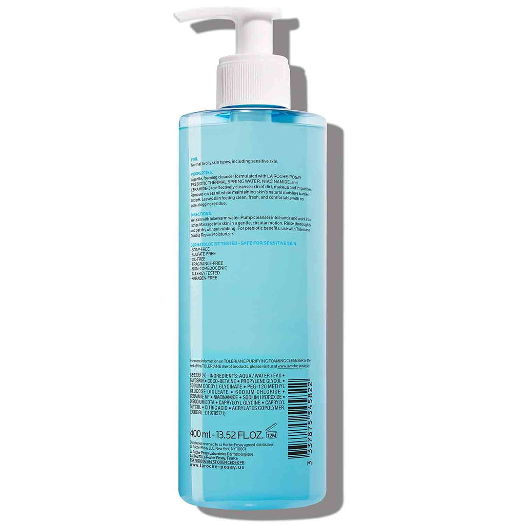 La Roche-Posay Toleriane Purifying Foaming Facial Cleanser, Oil Free Face Wash for Oily Skin and for Sensitive Skin with Niacinamide, Pore Cleanser Won’t Dry Out Skin, Unscented