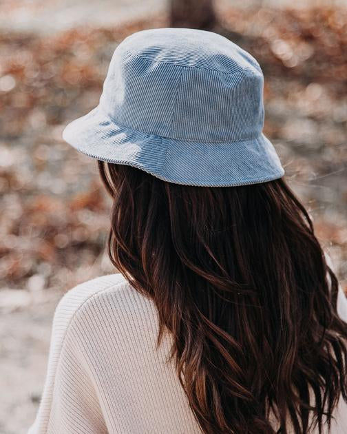 Corduroy Bucket Hat - Dusty Blue - FINAL SALE