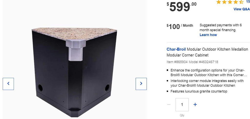 Medallion 38.3-in W x 21.6-in D x 35.7-in H Outdoor Kitchen Corner Ca