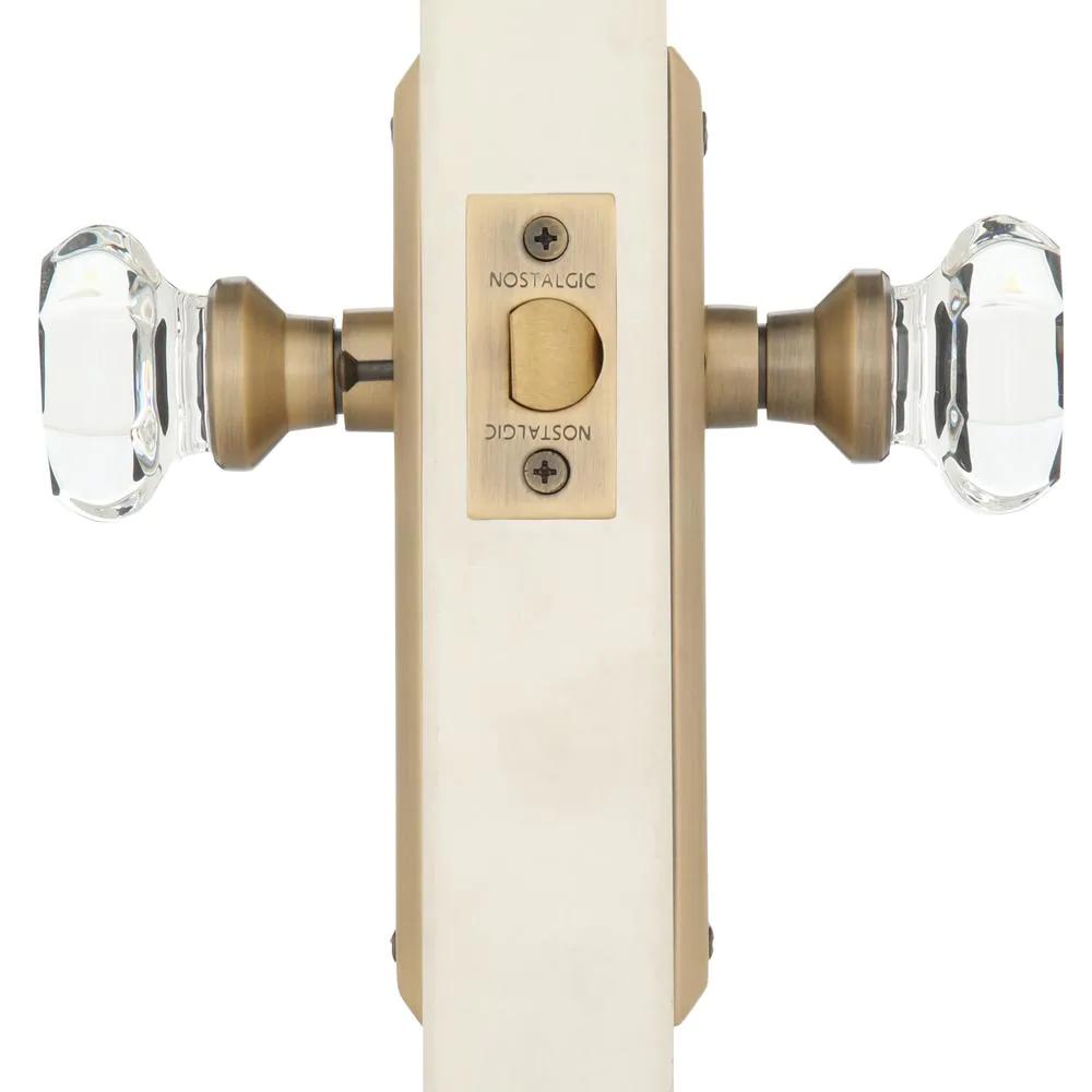 York Plate 2-3/8 in. Backset Antique Brass Privacy Bed/Bath Waldorf Door Knob