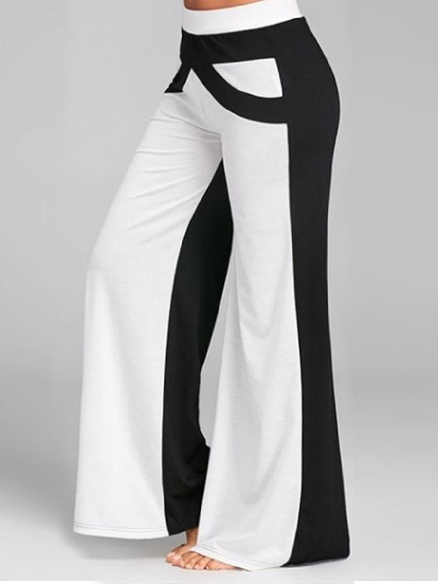 Casual Color Block Palazzo Pants