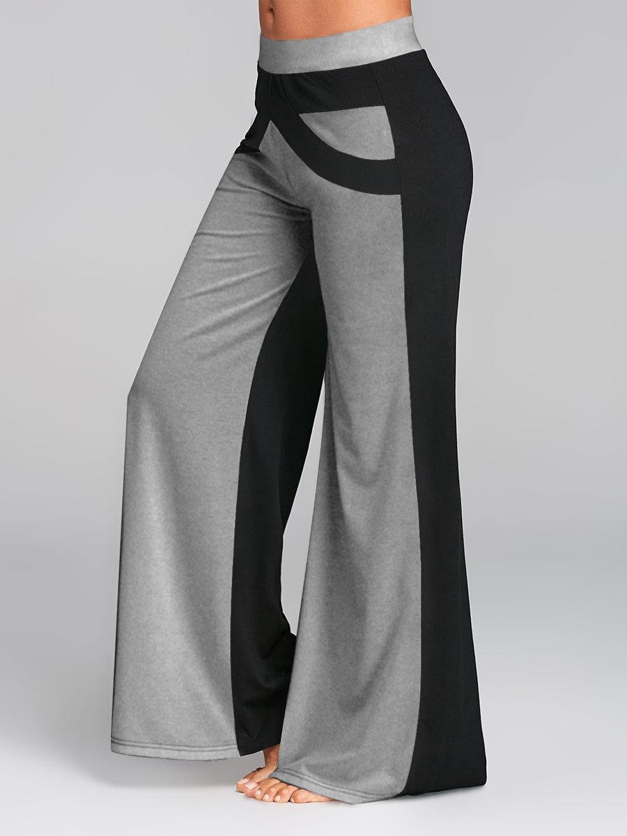 Casual Color Block Palazzo Pants