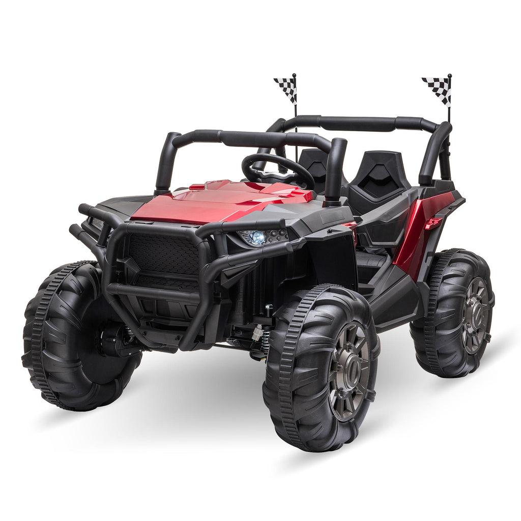 Aosom 12V 2-Seater Kids Electric Ride-On Car Off-Road UTV Truck Toy with Parental Remote Control &amp; 4 Motors, Camo Red