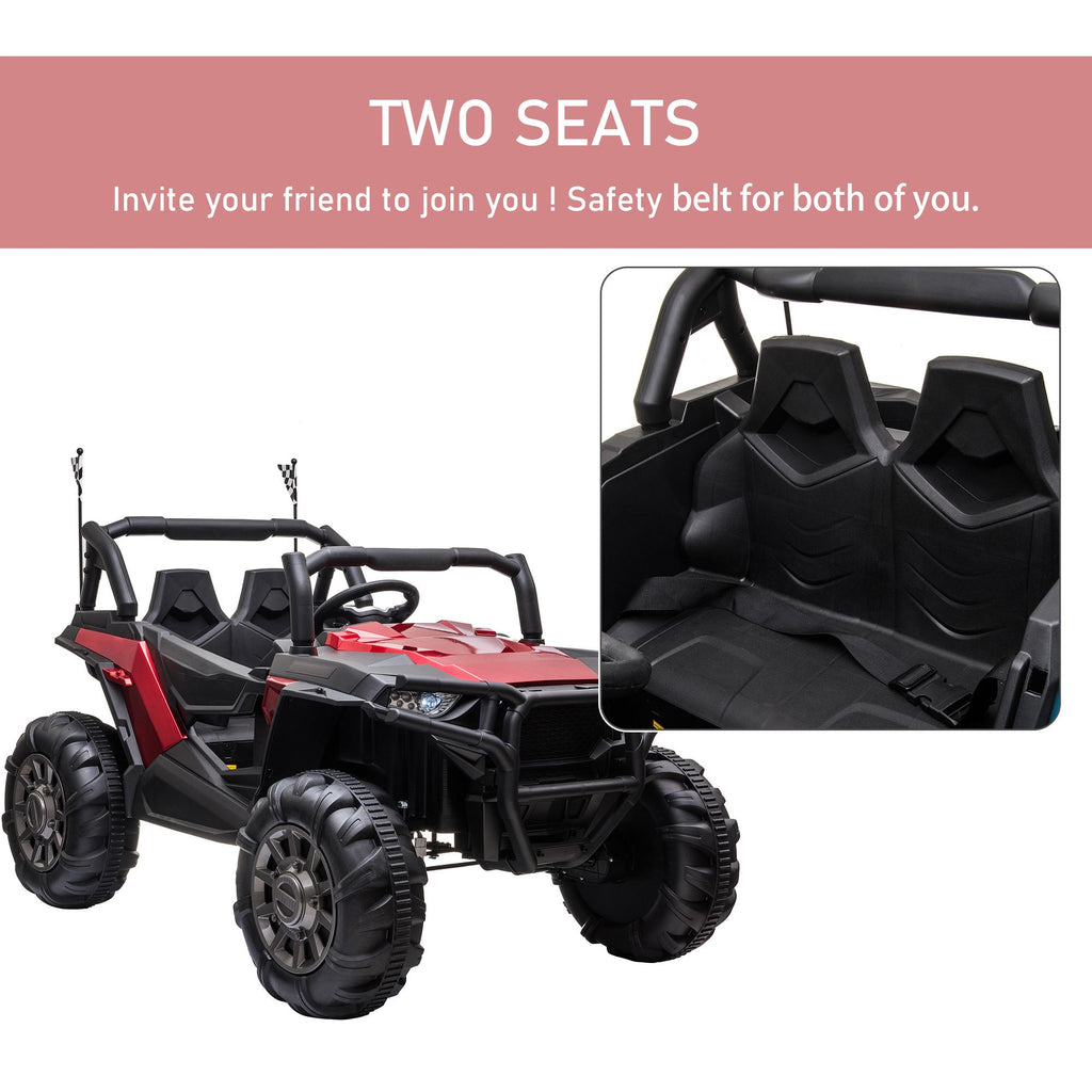 Aosom 12V 2-Seater Kids Electric Ride-On Car Off-Road UTV Truck Toy with Parental Remote Control &amp; 4 Motors, Camo Red