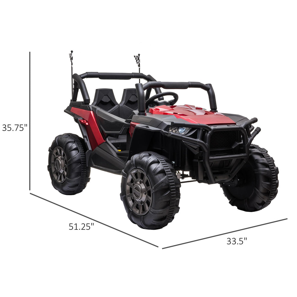 Aosom 12V 2-Seater Kids Electric Ride-On Car Off-Road UTV Truck Toy with Parental Remote Control &amp; 4 Motors, Camo Red