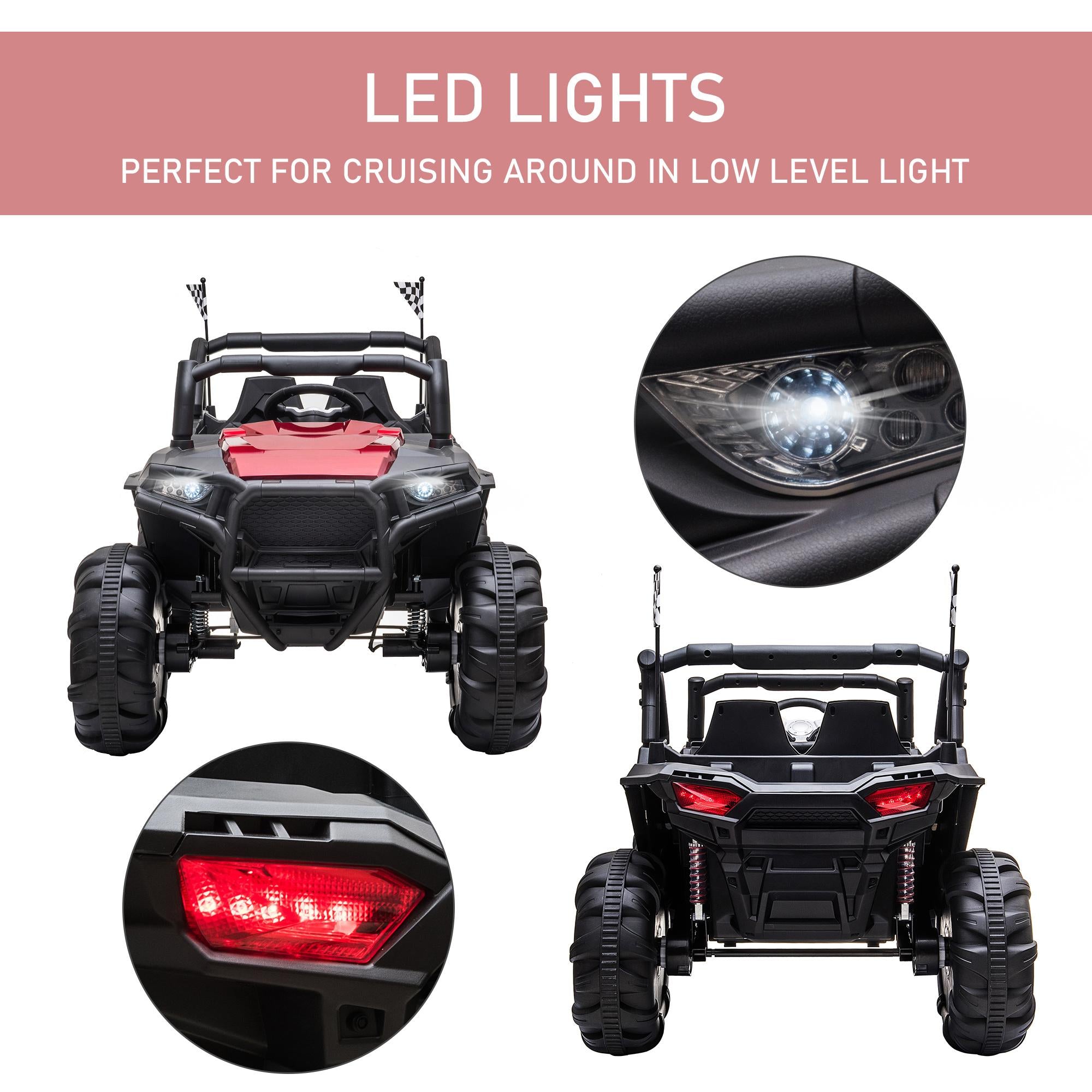 Aosom 12V 2-Seater Kids Electric Ride-On Car Off-Road UTV Truck Toy with Parental Remote Control &amp; 4 Motors, Camo Red