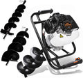 DC HOUSE 52cc 2.4HP Gas Powered Post Hole Digger with Two Earth Auger Drill Bit 6" & 10"Earth Digger EPA Compliant | 2 Packages