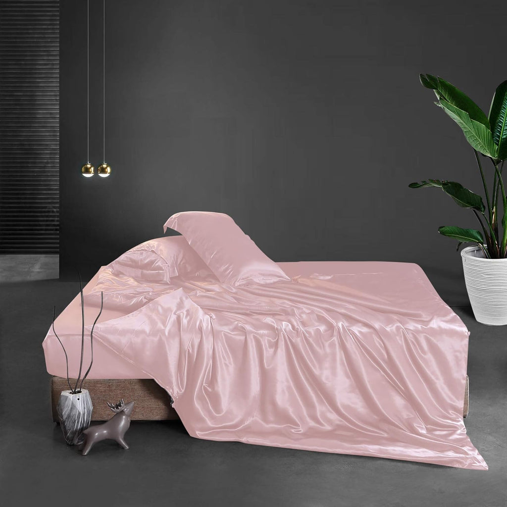 THXSILK Mulberry Silk Duvet Cover, 7A+ Top Grade Silk Comforter Cover, High End Collection Down Comforter Quilt Cover with Zipper Closure - Seamless, Ultra Soft, Durable, (Queen, Charming Pink)