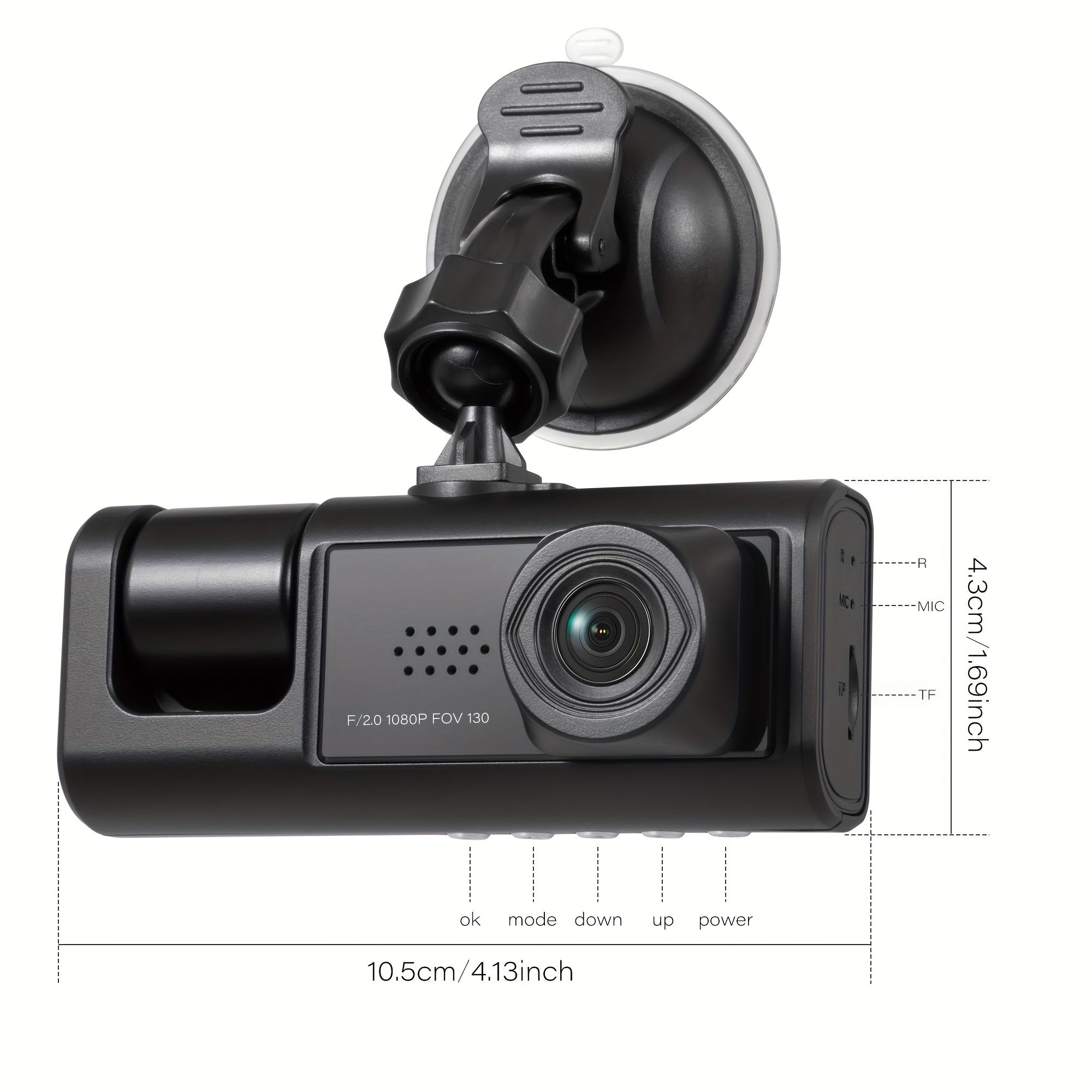 3 Camera Lens Car DVR 3-Channel Dash Cam HD 1080P Dash Camera Dual Lens Dashcam Video Recorder Black Box Car ParMonitoring Insede IR Night Vision