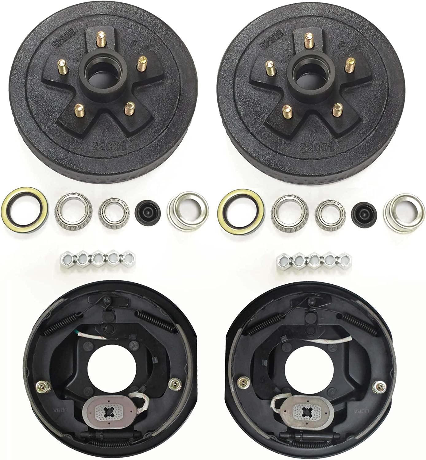 LIBRA Trailer 5 on 4.5" B.C. Hub Drum Kits with 10" x2-1/4 Electric Brakes for 3500 Lbs Axle