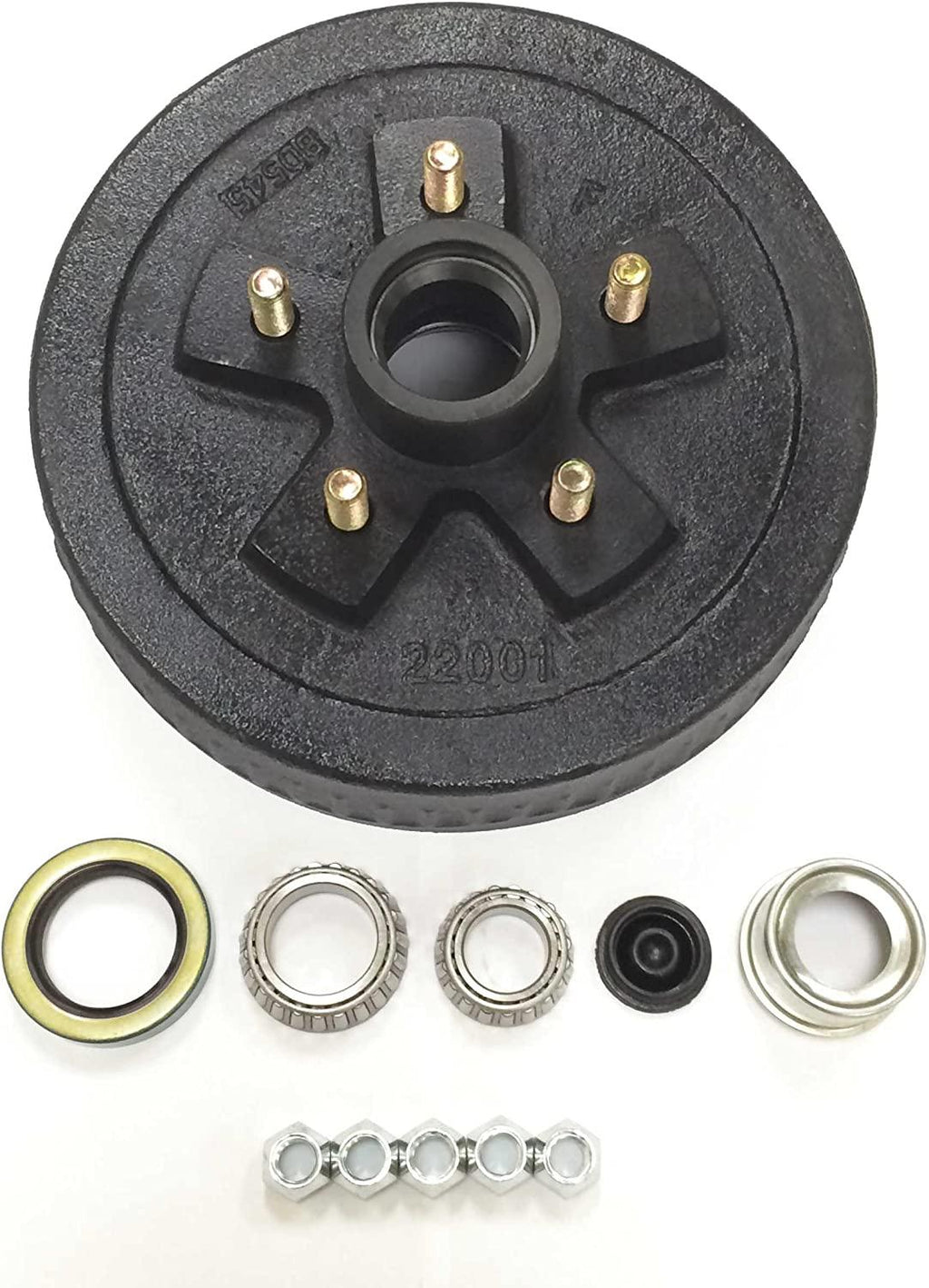 LIBRA Trailer 5 on 4.5" B.C. Hub Drum Kits with 10" x2-1/4 Electric Brakes for 3500 Lbs Axle
