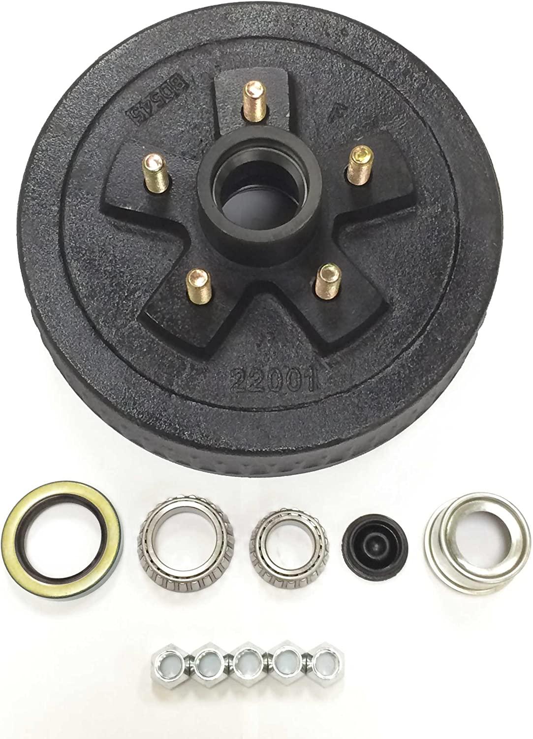 LIBRA Trailer 5 on 4.5" B.C. Hub Drum Kits with 10" x2-1/4 Electric Brakes for 3500 Lbs Axle