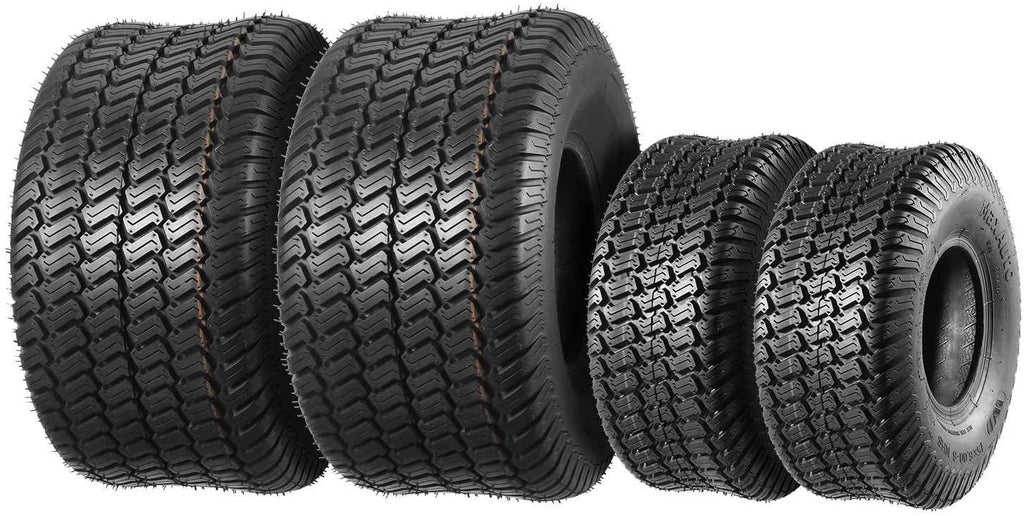 Set of 4 Lawn Mower Turf Tires 15x6-6 Front & 20x10-8 Rear,4PR,Tubeless