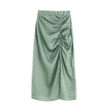 vintage elegant polka dot midi skirt
