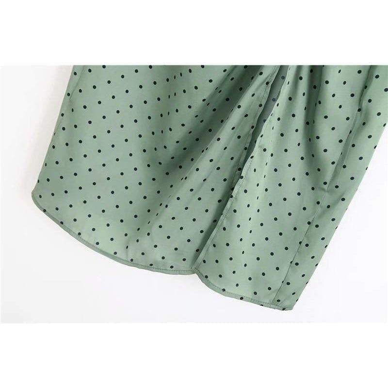 vintage elegant polka dot midi skirt