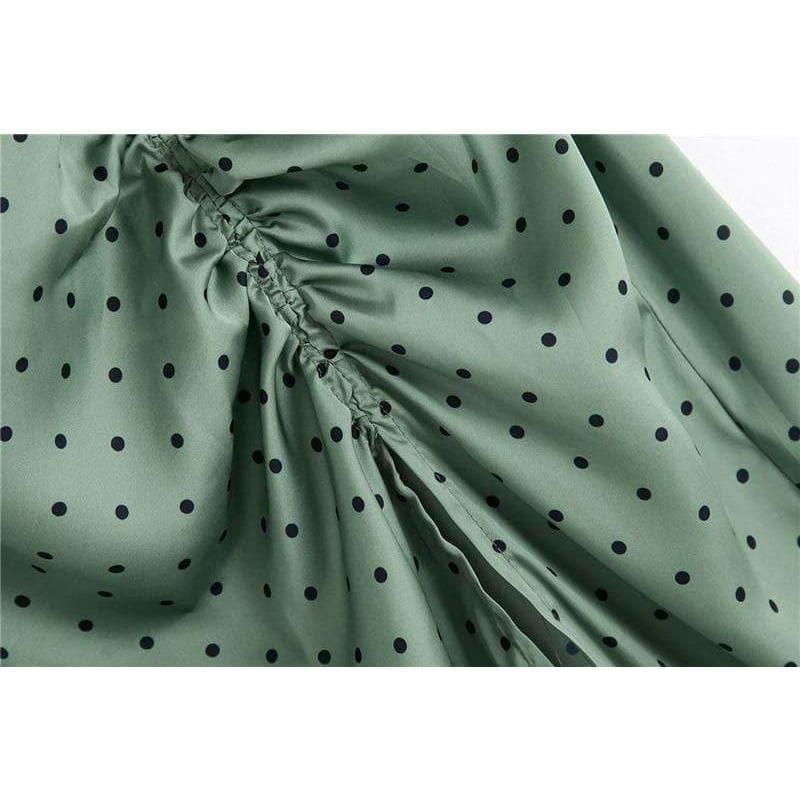 vintage elegant polka dot midi skirt