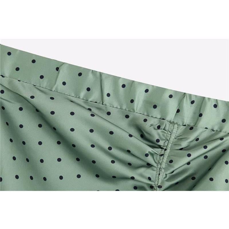 vintage elegant polka dot midi skirt