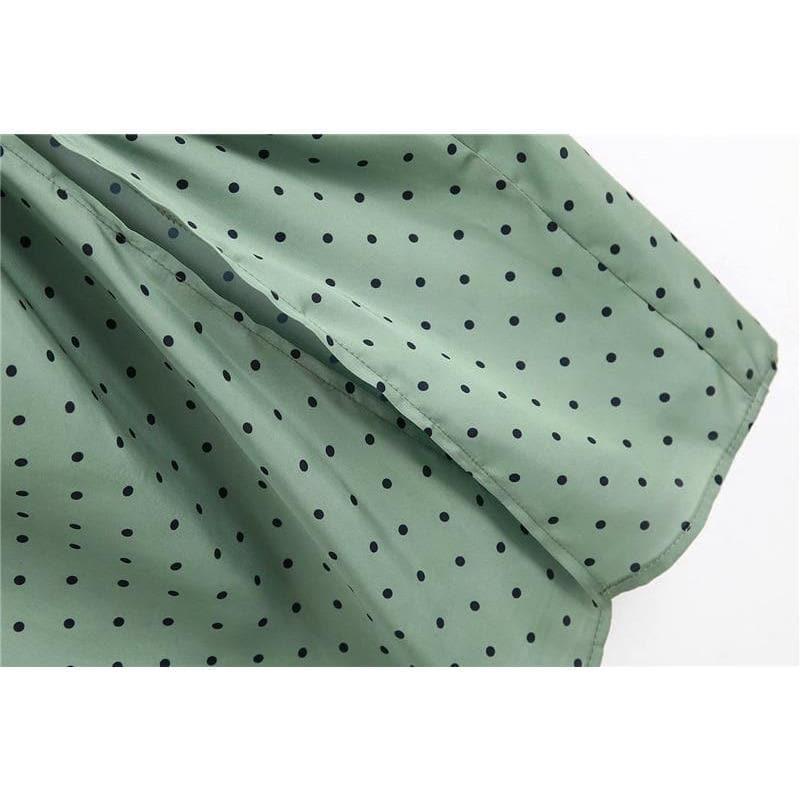 vintage elegant polka dot midi skirt