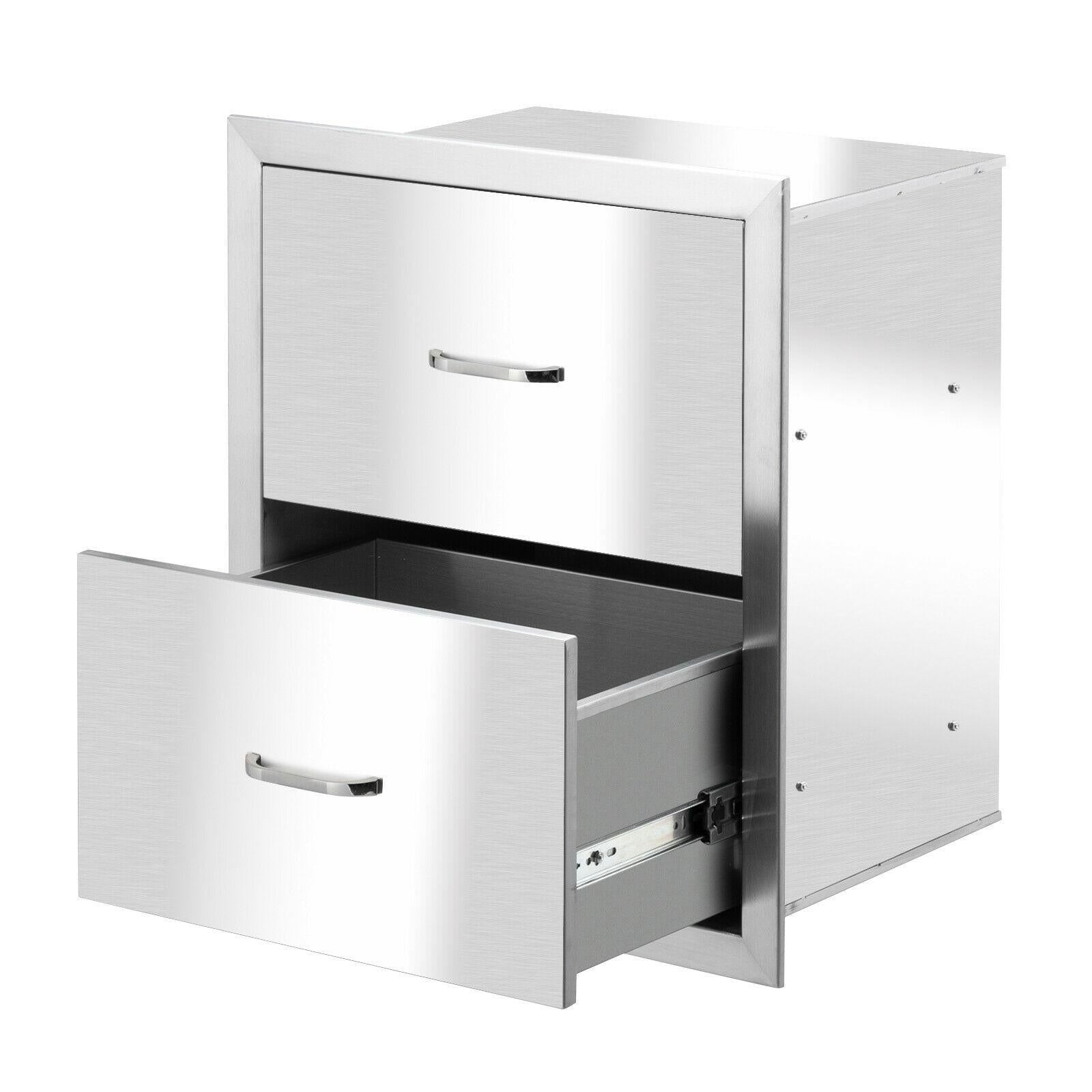 18"x 20"  Steel -in Barbecue Outdoor Kitchen Double Drawer Unit