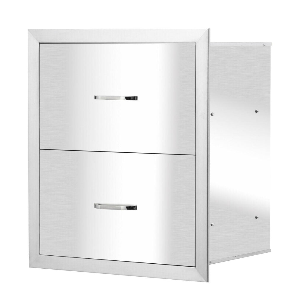 18"x 20"  Steel -in Barbecue Outdoor Kitchen Double Drawer Unit