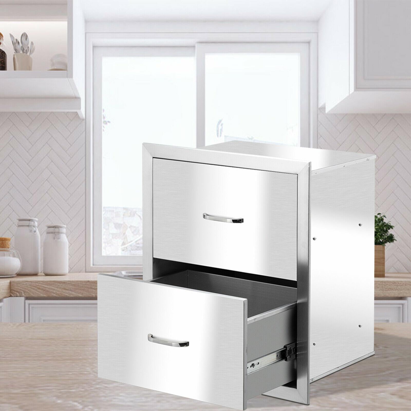 18"x 20"  Steel -in Barbecue Outdoor Kitchen Double Drawer Unit