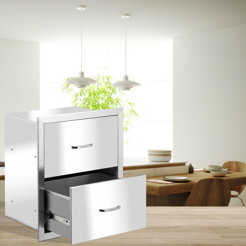 18"x 20"  Steel -in Barbecue Outdoor Kitchen Double Drawer Unit