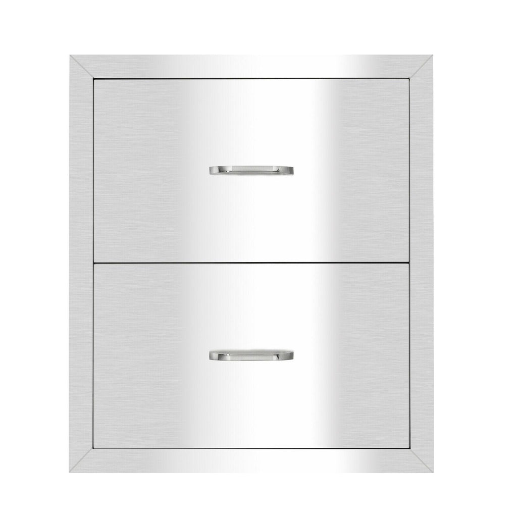 18"x 20"  Steel -in Barbecue Outdoor Kitchen Double Drawer Unit