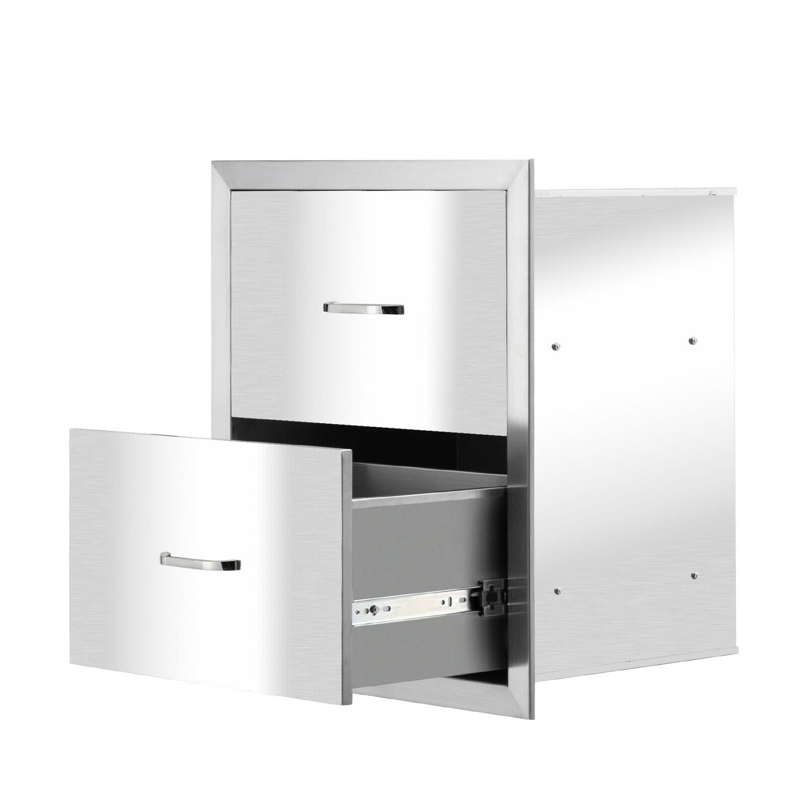 18"x 20"  Steel -in Barbecue Outdoor Kitchen Double Drawer Unit