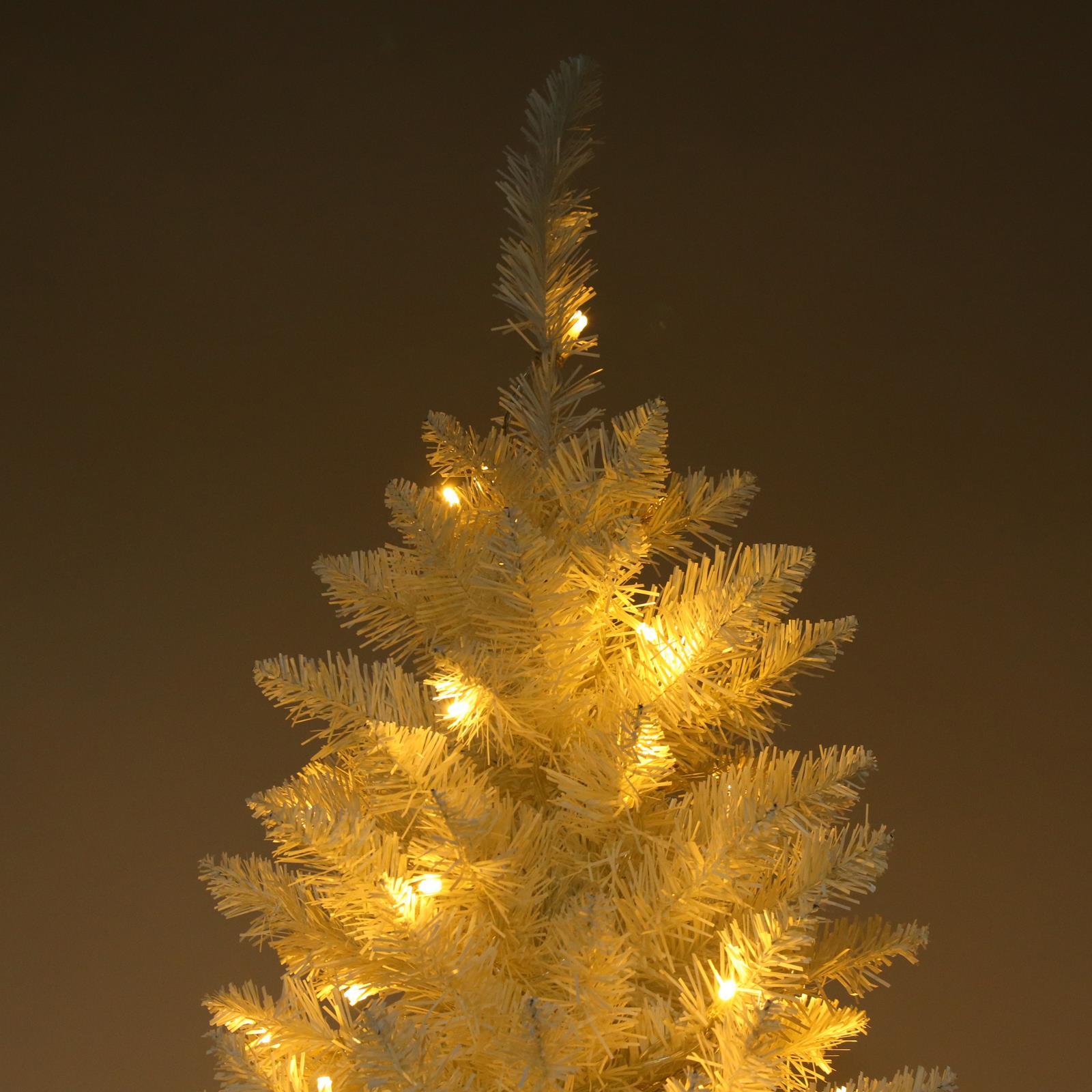 EasingRoom 7.5 FT White Artificial Christmas Tree Slim Skinny Tree with Pre-Lit Lights 1050 Tips White