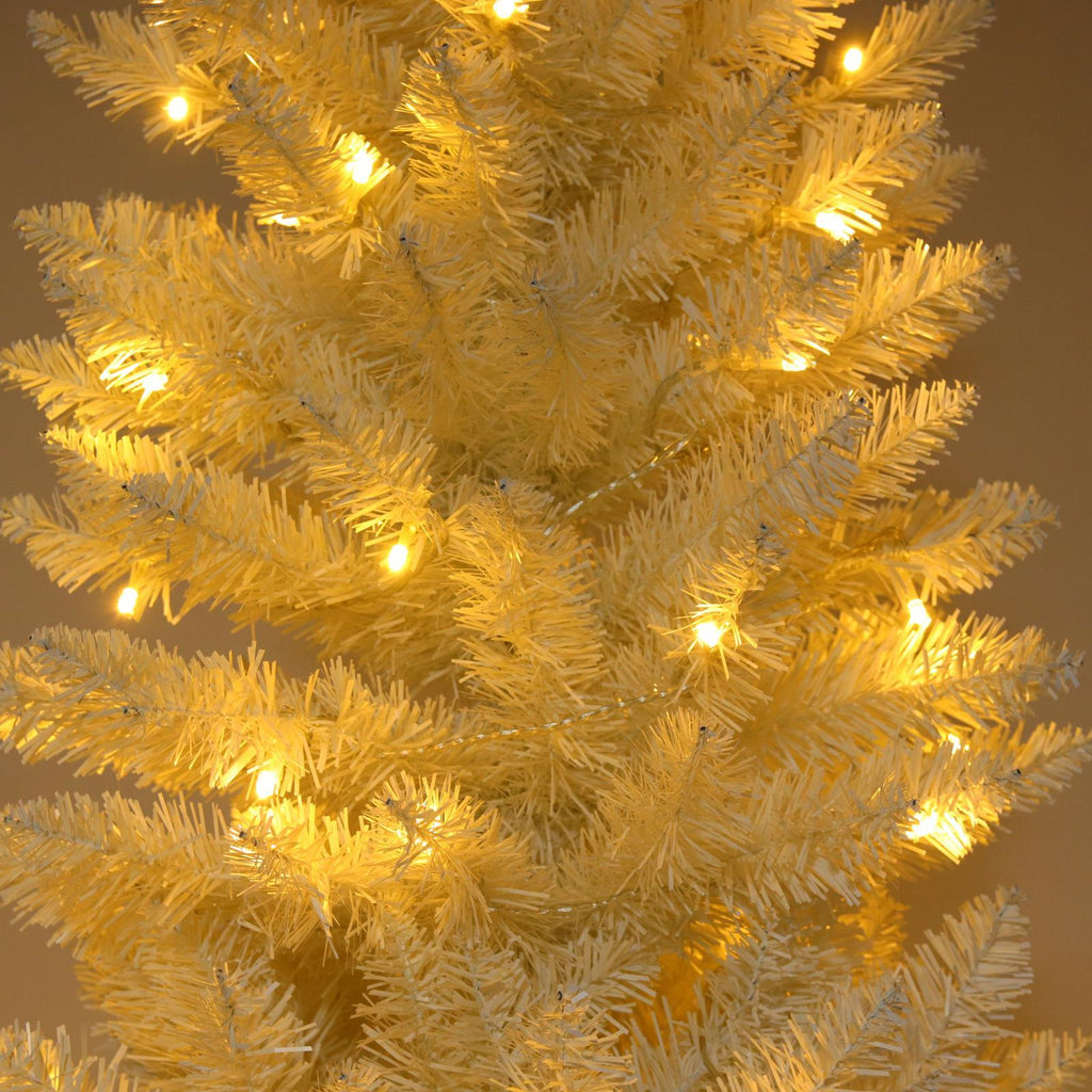 EasingRoom 7.5 FT White Artificial Christmas Tree Slim Skinny Tree with Pre-Lit Lights 1050 Tips White