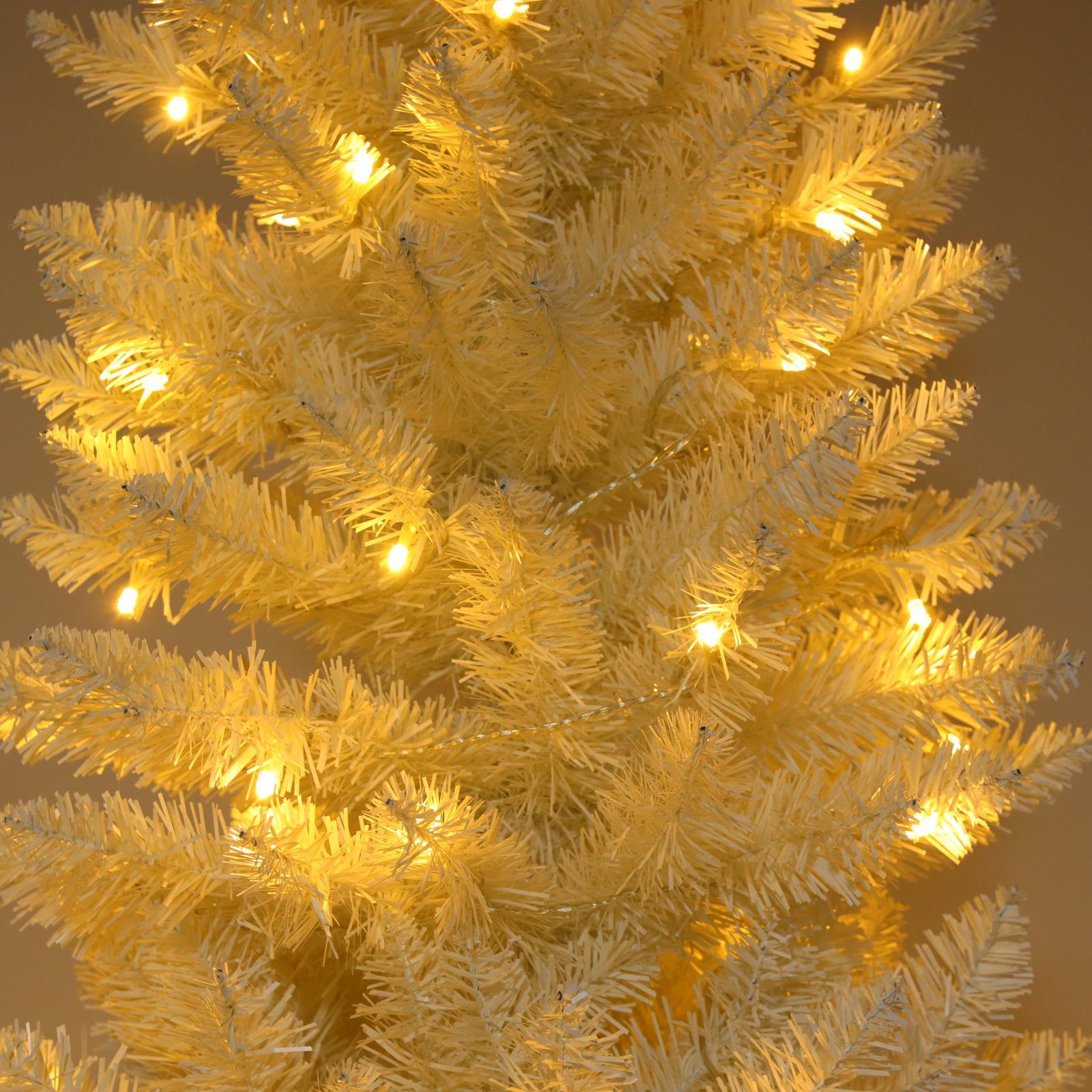 EasingRoom 7.5 FT White Artificial Christmas Tree Slim Skinny Tree with Pre-Lit Lights 1050 Tips White