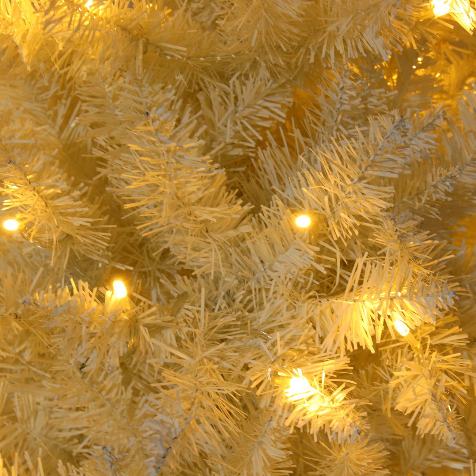 EasingRoom 7.5 FT White Artificial Christmas Tree Slim Skinny Tree with Pre-Lit Lights 1050 Tips White