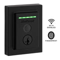 Halo Touch Matte Black Contemporary Fingerprint Wi-Fi Electronic Smart Lock Deadbolt Featuring SmartKey Security