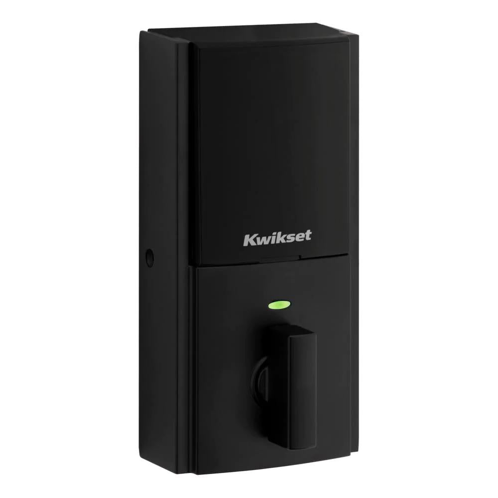 Halo Touch Matte Black Contemporary Fingerprint Wi-Fi Electronic Smart Lock Deadbolt Featuring SmartKey Security