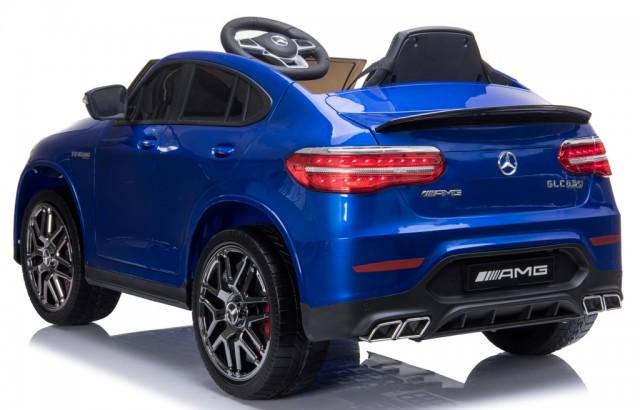 12V powered Mercedes AMG GLC63S Ride on electric car For Kids with Remote Control LED lights MP3 Leather Seat - Blue