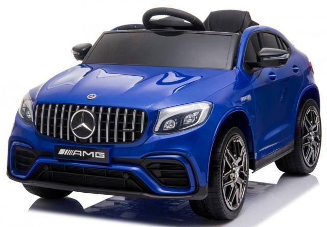 12V powered Mercedes AMG GLC63S Ride on electric car For Kids with Remote Control LED lights MP3 Leather Seat - Blue