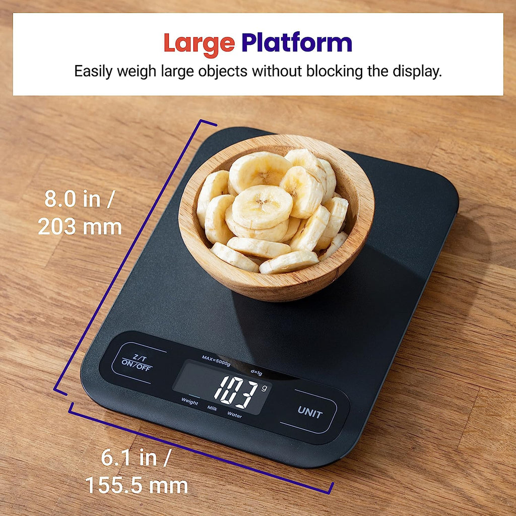 Etekcity Food Kitchen Scale, Digital Grams and Ounces for Weight Loss, Baking, Cooking, Keto and Meal Prep, Large, Black