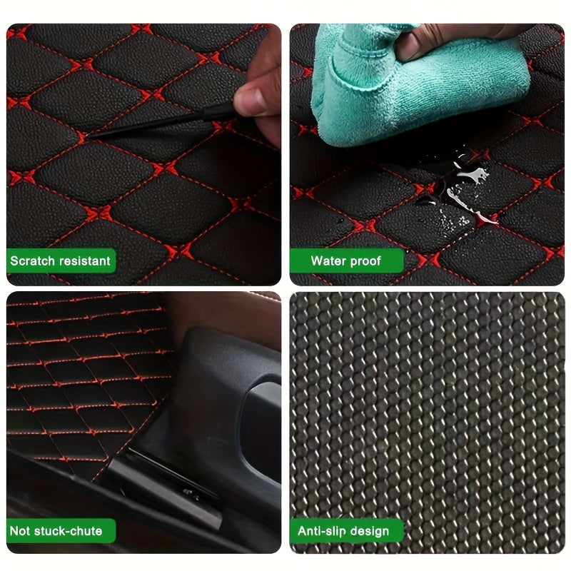 4pcs Car Floor Mats Universal Waterproof Front Rear Full Set Auto Rugs Leather Car Carpet Accessories Interior