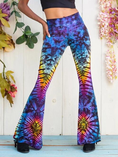 Tie-dye casual flared pants