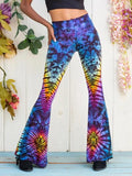 Tie-dye casual flared pants