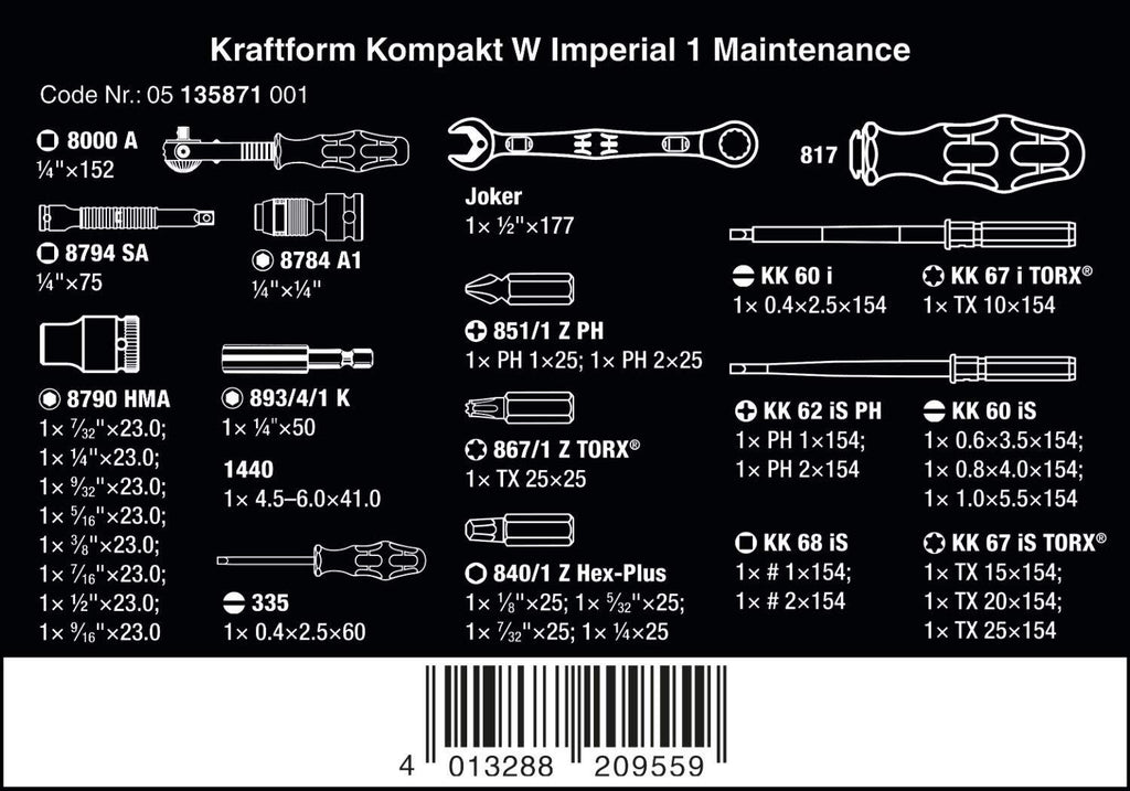 Kraftform Kompakt W Imperial 1 Maintenance, 35 Pieces
