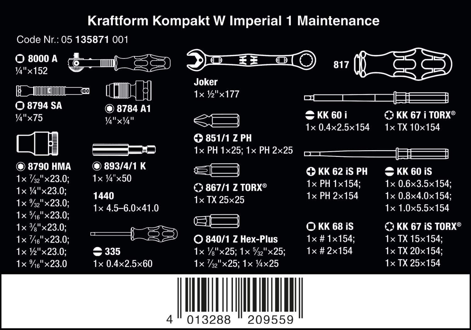 Kraftform Kompakt W Imperial 1 Maintenance, 35 Pieces